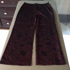 Girls Fancy Jacquard Pants sz 10 in a dark brown